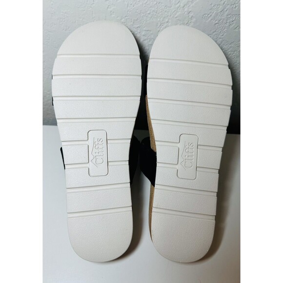 Cliffs‎ White Mountain Tahlie Black Slip On Two Strap Comfort Sandal Women's 7.5 - Picture 8 of 8